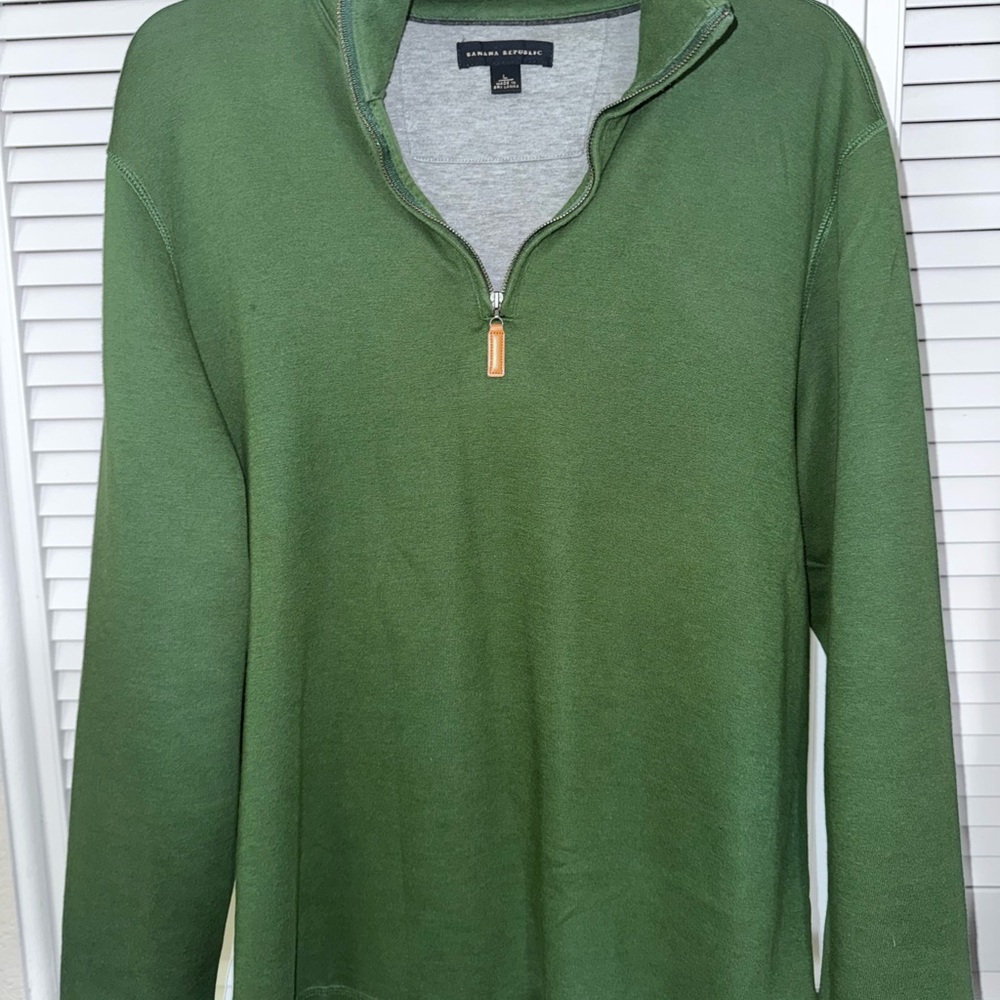 Banana Republic Green Zip-Up Men's Sweater